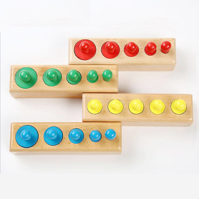Montessori Zylinderblöcke Steckpuzzle aus Holz – Größen & Formen lernen ab 4 Jahren