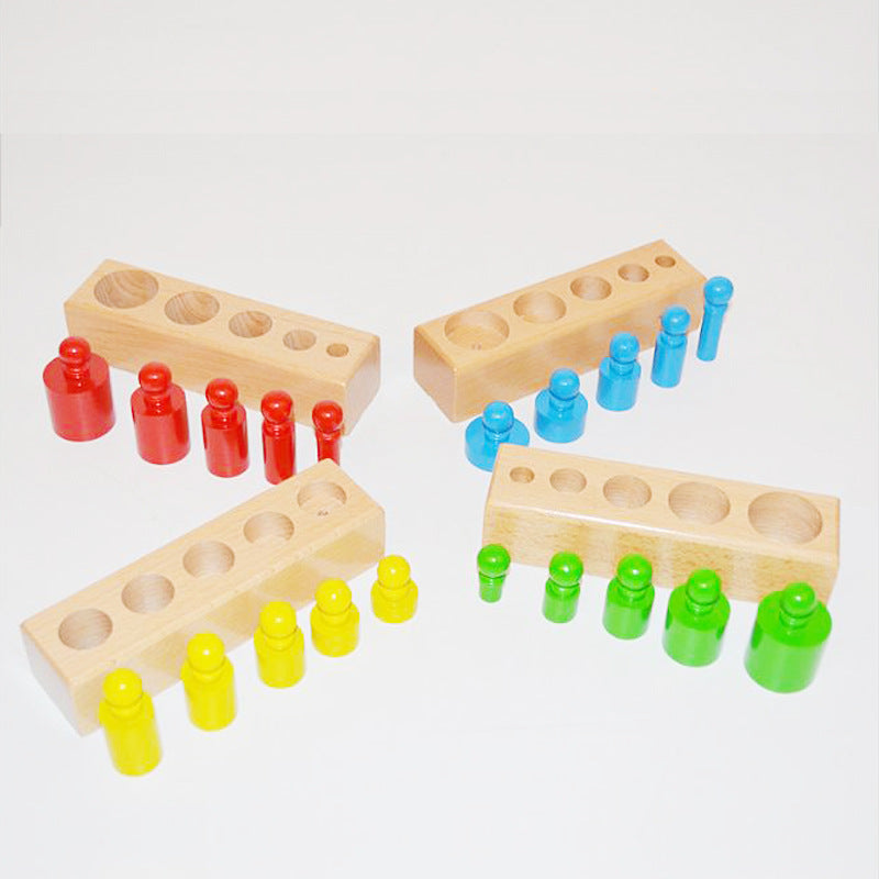 Montessori Zylinderblöcke Steckpuzzle aus Holz – Größen & Formen lernen ab 4 Jahren