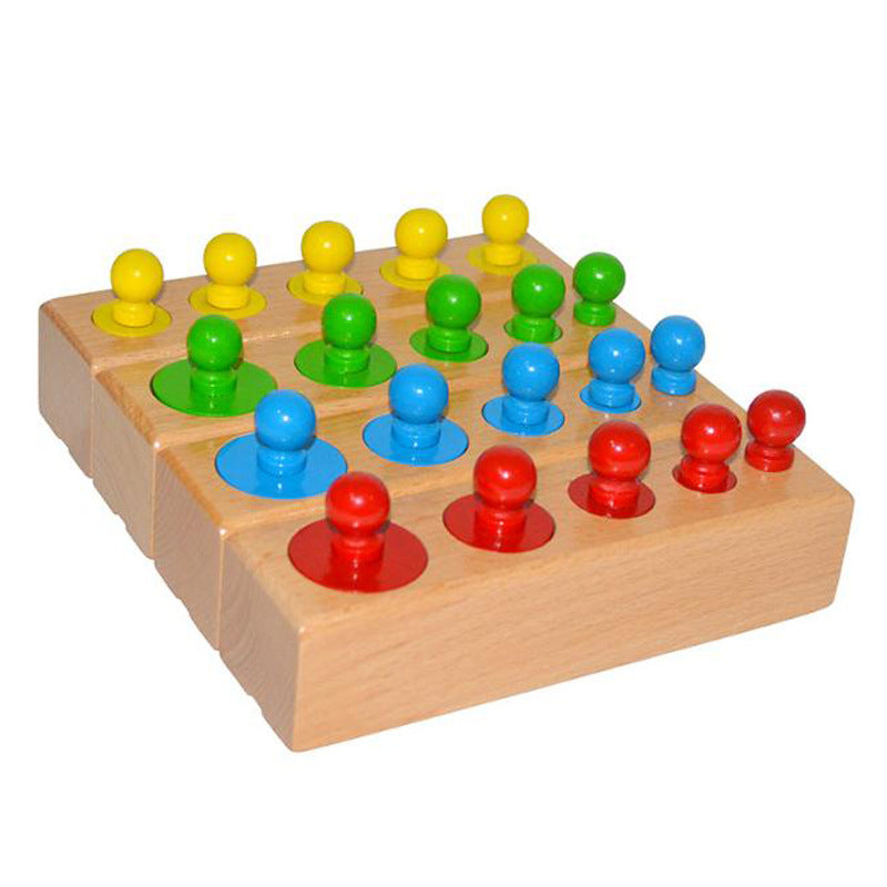Montessori Zylinderblöcke Steckpuzzle aus Holz – Größen & Formen lernen ab 4 Jahren