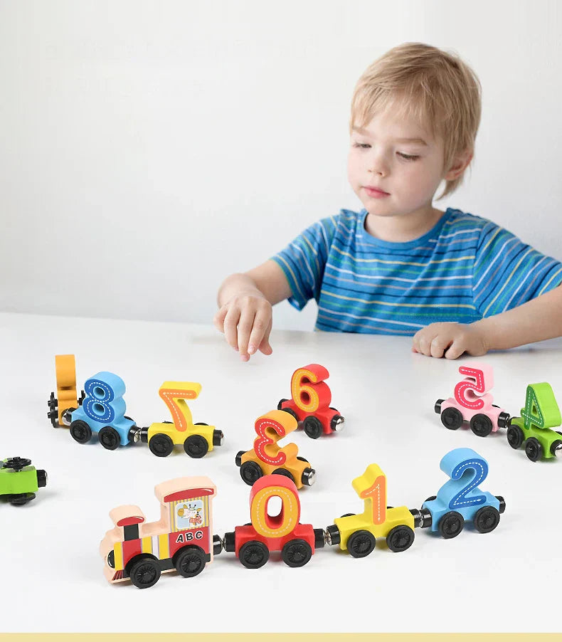 Montessori Holzmagnetbahn – Kreativität & Logik fördern ab 3 Jahren