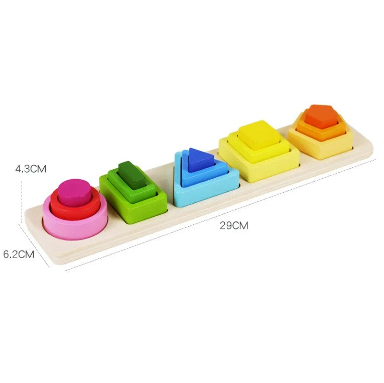 Montessori Holz Steckspiel – Formen Sortierer & Motorikspielzeug