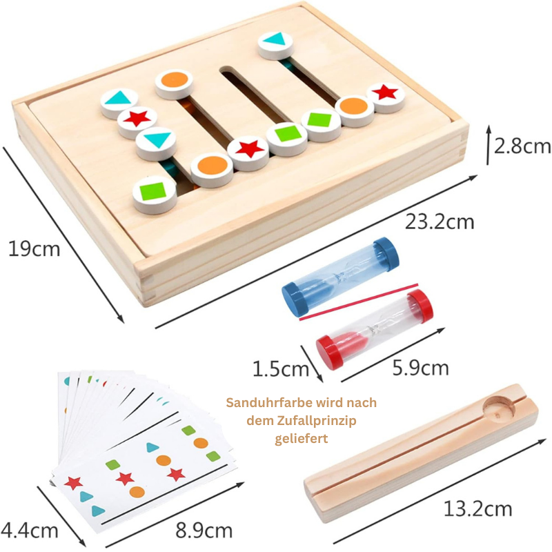 Montessori Holzpuzzle mit Sanduhr – Motorik & Konzentration ab 3 Jahren