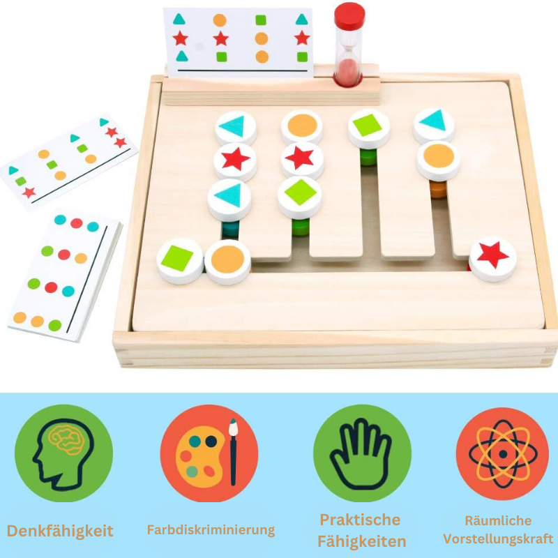 Montessori Holzpuzzle mit Sanduhr – Motorik & Konzentration ab 3 Jahren