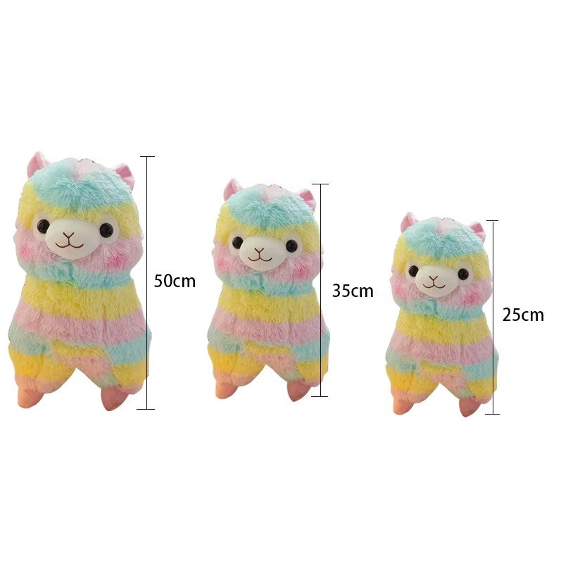 Buntes Plüsch-Lama | Kuscheltier in 3 Größen – Regenbogenfarben & weich