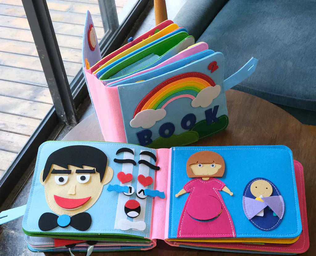 Interaktives Lernbuch für Kinder aus Filz