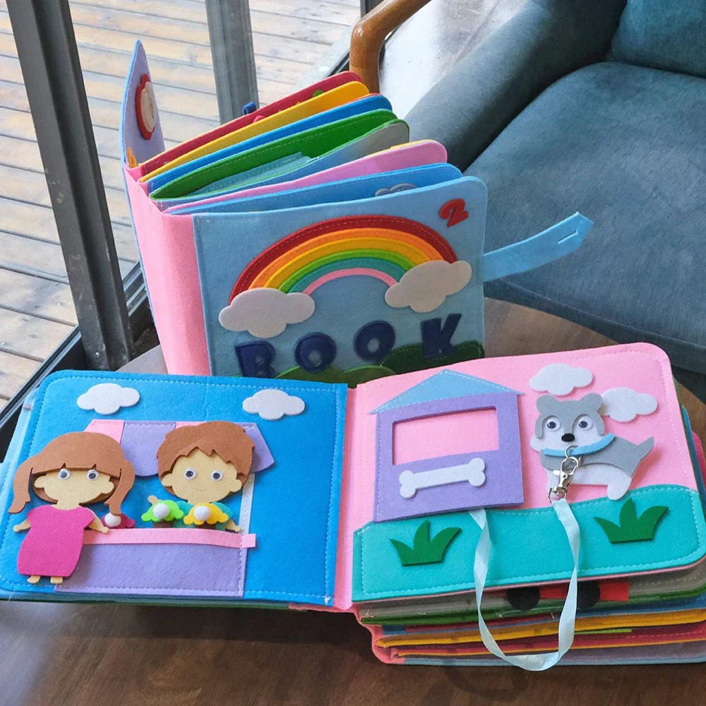 Interaktives Lernbuch für Kinder aus Filz