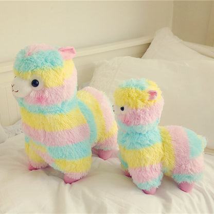 Buntes Plüsch-Lama | Kuscheltier in 3 Größen – Regenbogenfarben & weich