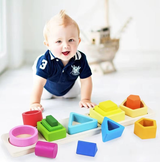 Montessori Formen Sortierer aus Holz – Lernspielzeug Farben & Formen ab 3 Jahren