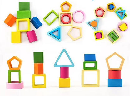 Montessori Formen Sortierer aus Holz – Lernspielzeug Farben & Formen ab 3 Jahren