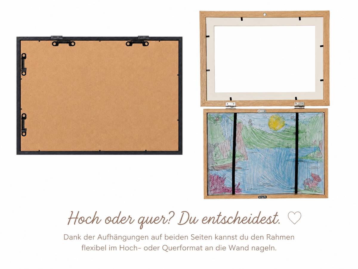 Kinderkunst zum Wechseln – A4-Bilderrahmen mit Aufbewahrung