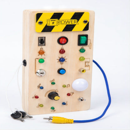 Montessori LED-Lichtschalterspielzeug aus Holz – Motorik & Sensorik ab 3 Jahren