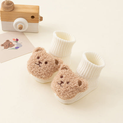 Winterbabysocken mit Plüschtier – Warm, Rutschfest und Bequem!