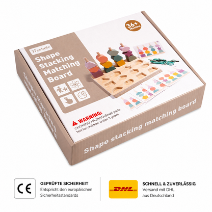 Montessori Holz Steckspiel ab 3 Jahren – Formen stapeln & auffädeln