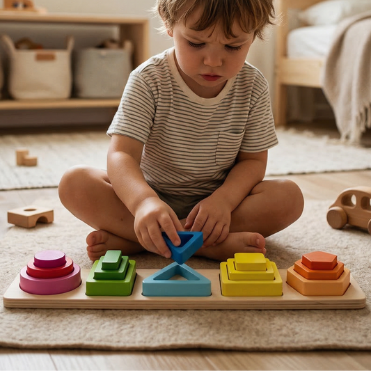 Montessori Holz Steckspiel – Formen Sortierer & Motorikspielzeug
