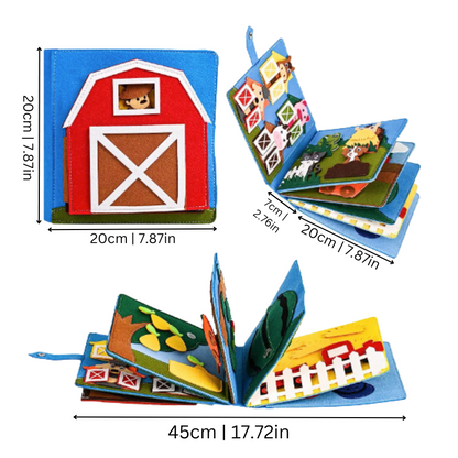 Filzbuch Bauernhof | Montessori Fühlbuch für Kinder ab 3 Jahren