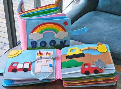 Interaktives Lernbuch für Kinder aus Filz