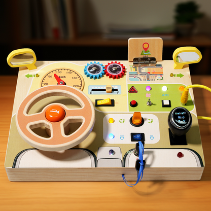 Montessori LED-Lichtschalterspielzeug aus Holz – Motorik & Sensorik ab 3 Jahren